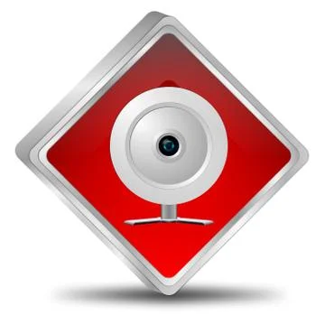 Button with Webcam - 3D illustration Stock Illustration