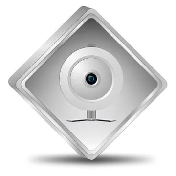 Button with Webcam - 3D illustration Stock Illustration