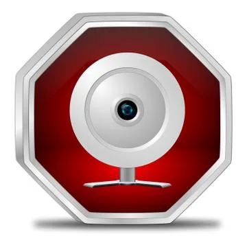 Button with Webcam - 3D illustration Stock Illustration