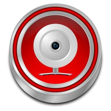 Button with Webcam - 3D illustration Stock Illustration