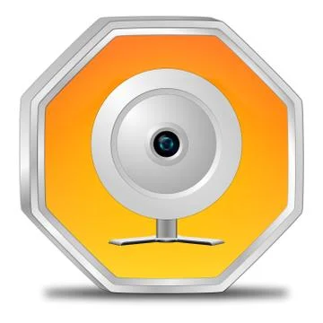 Button with Webcam - 3D illustration Stock Illustration
