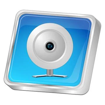 Button with Webcam - 3D illustration Stock Illustration