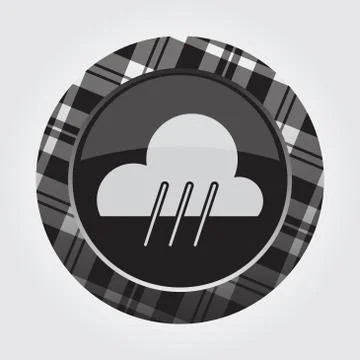 Button with white, black tartan - rain, rainy icon Stock Illustration