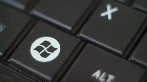 Button Win Black PC Keyboard Typing Stock Footage 47310038