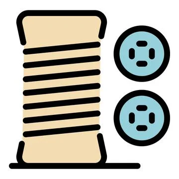Button wire clothes icon color outline vector 스톡 일러스트