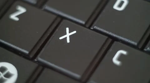 Button X Black PC Keyboard Typing Stock Footage 47309987