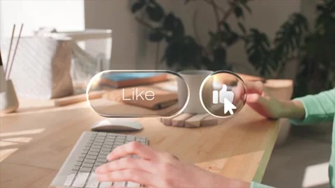 Like Button for Youtube and Social Media Liquid Glass Animation in 4K After Effects stock