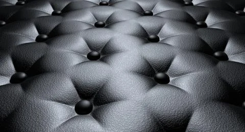 Buttoned luxury black leather perspective Stock Illustration