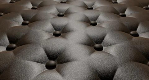 Buttoned luxury brown leather perspective Stock Illustration