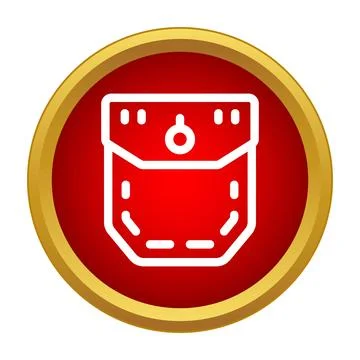 Buttoned pocket flat line icon showing storage Stock Illustration