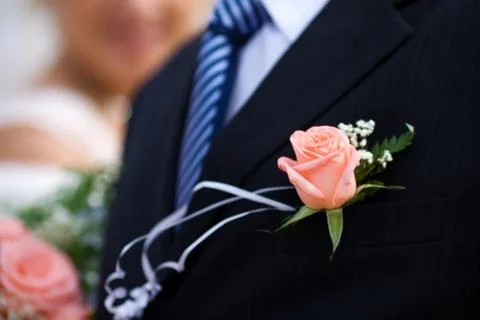 Buttonhole with rose Foto stock