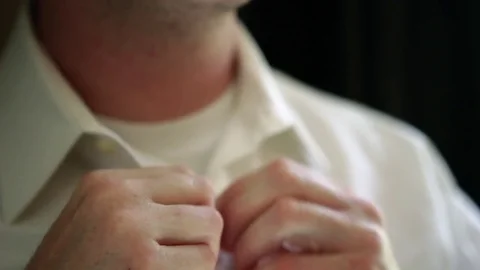 Buttoning Up Dress Shirt Stock Footage 71492536