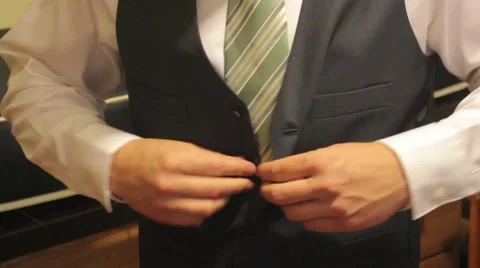 Buttoning Up Vest Preparring For Wedding Stock Footage 51924738