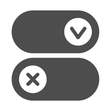 Buttons for active and inactive program add on solid icon, pcrepair concept Illustrazione stock