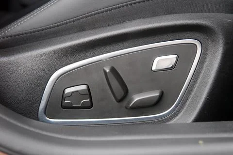 Buttons for adjusting seat position Stock Photos