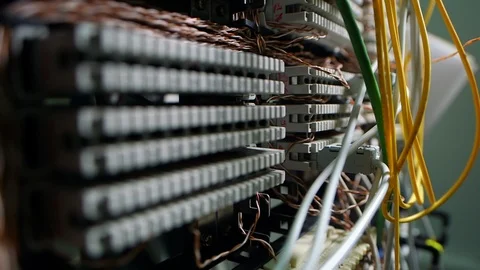 Buttons and cables in a server room 스톡 동영상 94378864