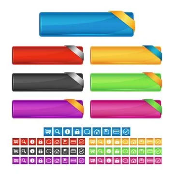 Buttons and icon set for decorating. Stock Illustration