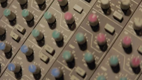 Buttons And Knobs Of A Sound Mixer Equalizer Console In An Audio Studio - 動画素材 130417651