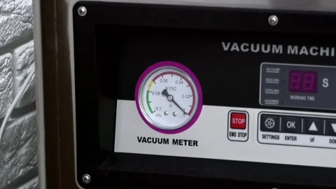 Buttons and level indicator arrow on a vacuum machine Stock Footage 324766725