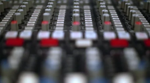 Buttons and Lights of Professional Audio Console Stock Footage 49751373