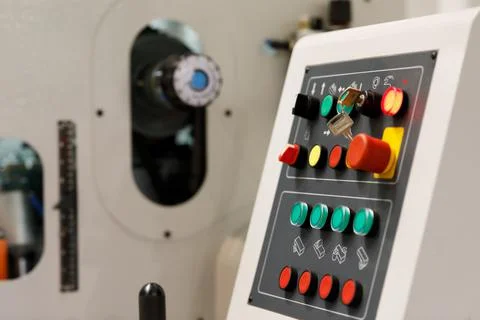Buttons and switches on the control panel Stock Photos