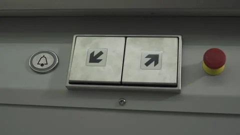 Buttons, arrows, in a train carriage, red button Stock Footage 278395836