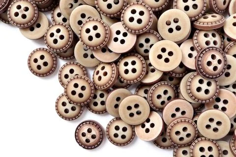 Buttons background, Sewing buttons on white background.  Stock Photos