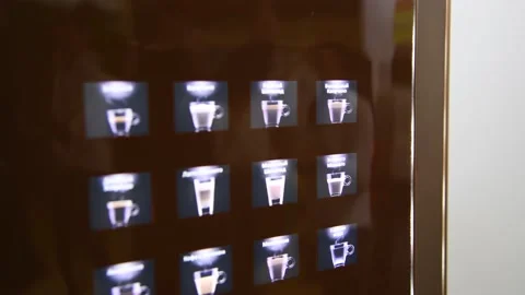 Buttons of bean-to-cup coffee machine Stock-Footage 237464359