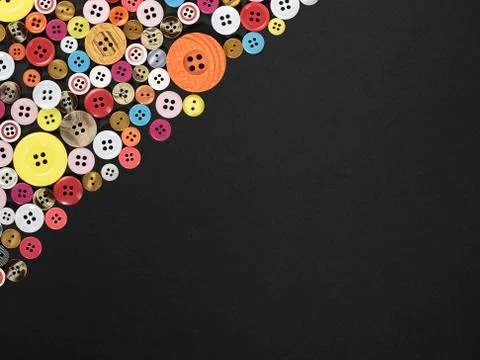 Buttons on black background Stock Photos
