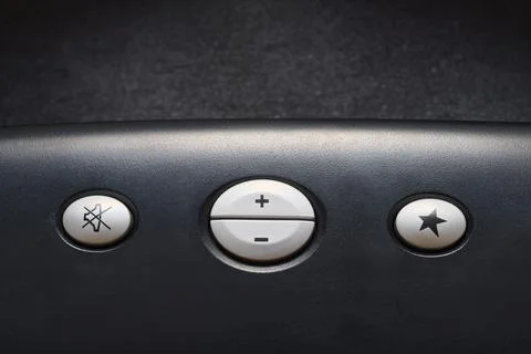 Buttons on a black multimedia computer keyboard Stock Photos