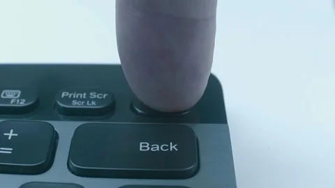 Buttons: caps lock, delete, print screen, left arrow, up arrow, play and pause Stock Footage 259687704