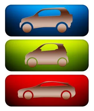 Buttons with cars イラスト素材