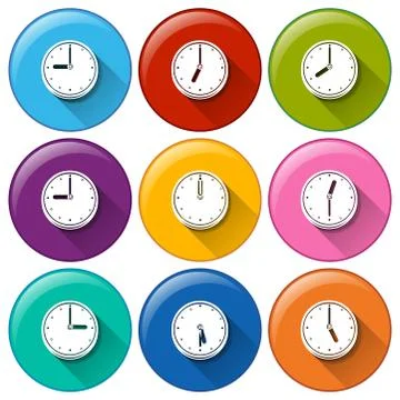 Buttons with clocks Stock Illustration