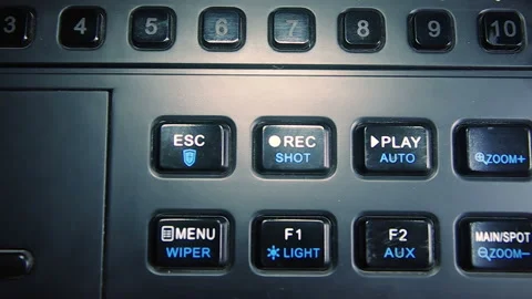 Buttons of control of the video recorder in the movement Stock Footage 89994938