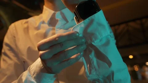 The buttons on the cuffs of shirt Stock Footage 168515839