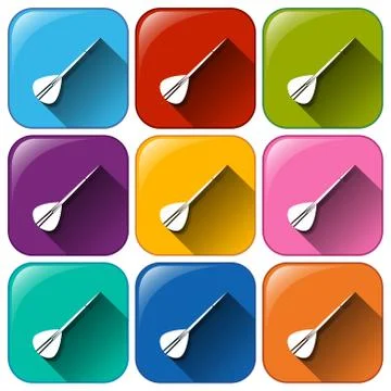 Buttons with darts 스톡 일러스트
