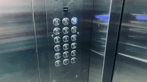 Buttons in the elevator of a residential building Stock Footage 234051995