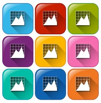 Buttons with graphs Stock Illustration