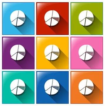 Buttons with graphs Stock Illustration