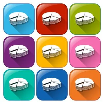 Buttons with graphs Stock Illustration