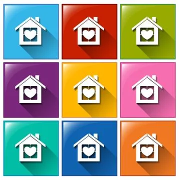 Buttons with a home イラスト素材