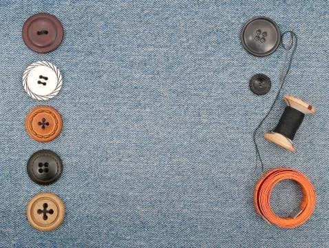 Buttons on jeans Stock Photos