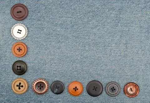 Buttons on jeans Stock Photos