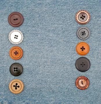 Buttons on jeans Stock Photos