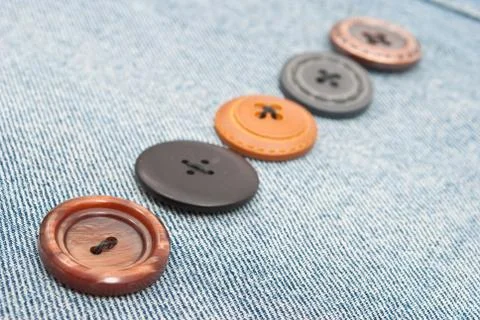 Buttons on jeans Stock Photos