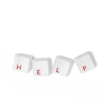 Buttons keyboard computer help concept Stock Photos