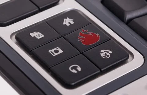Buttons on a keyboard - Fire Stockfoto's