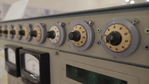 Buttons, Knobs, Dials And Digital Readouts On Retro Laboratory Equipment 스톡 동영상 232853686