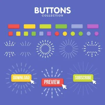 Buttons maker constructor. Create your banner for web, presentation, game Stock Illustration