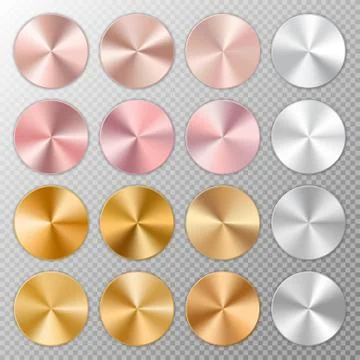 Buttons with a metal texture Illustrazione stock